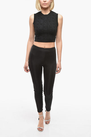 LILIES Pantaloni AMBER in Jersey Lamé Effetto Scintillante con Skinny Fit
