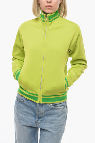 Lightweight Technical Knit Zipped Sweatshirt with Standing Collar