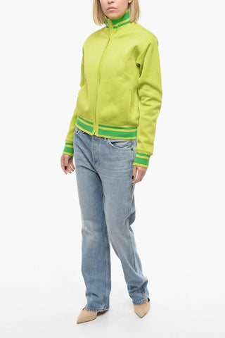 Lightweight Technical Knit Zipped Sweatshirt with Standing Collar