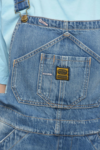 Salopette WASHINGTON in Denim con Bottoni Logati e Dorati
