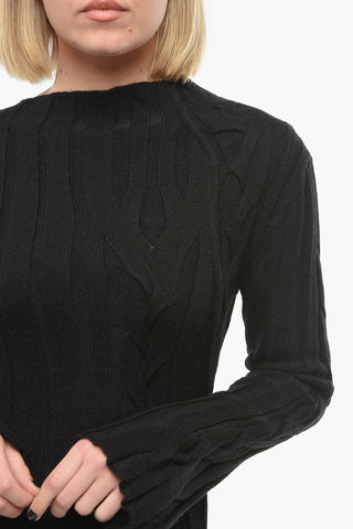 Long-sleeved Knitted Aran Maxidress