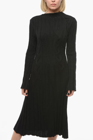 Long-sleeved Knitted Aran Maxidress