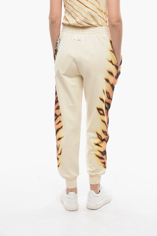 Joggers in Cotone Garzato con Stampa Animalier