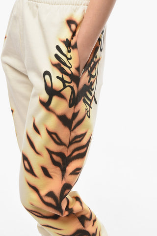 Joggers in Cotone Garzato con Stampa Animalier
