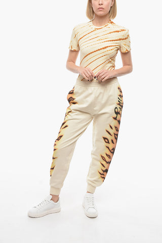 Joggers in Cotone Garzato con Stampa Animalier