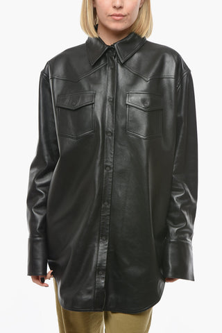 Double Breast Pocket Leather PATRAS Overshirt