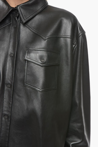 Double Breast Pocket Leather PATRAS Overshirt