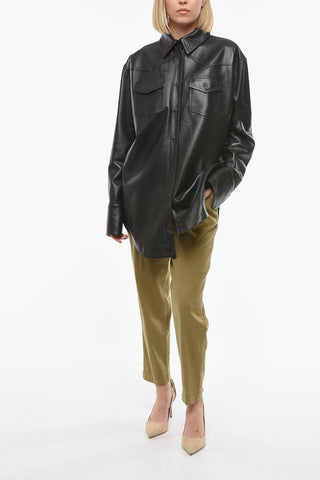 Double Breast Pocket Leather PATRAS Overshirt