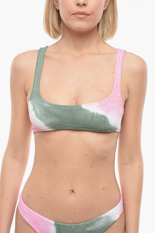 Tie-Dye Effect Crinkled Bikini