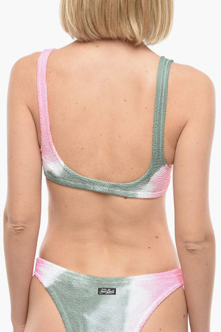 Tie-Dye Effect Crinkled Bikini