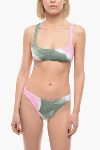 Tie-Dye Effect Crinkled Bikini