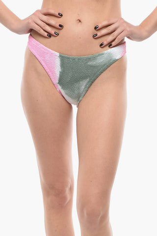 Tie-Dye Effect Crinkled Bikini