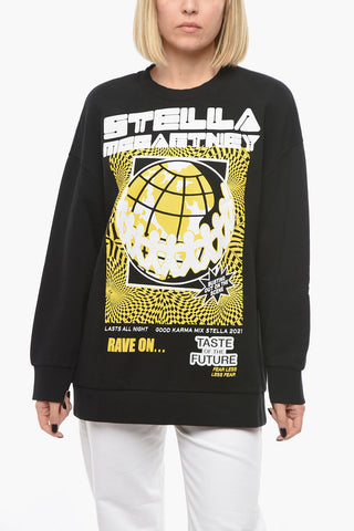 Crew Neck RAVE Fleece Cotton Sweatshirt