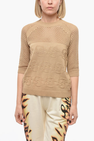 Maglia girocollo con Dettaglio Mesh