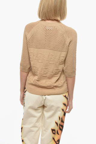 Maglia girocollo con Dettaglio Mesh