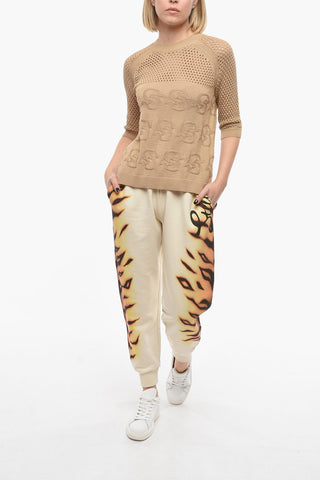 Maglia girocollo con Dettaglio Mesh