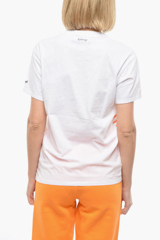 DISNEY Striped Crew-neck T-Shirt with Micky Mouse Print