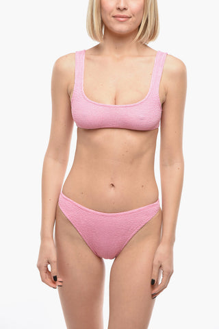 Bikini Pieghettato a Tinta Unita