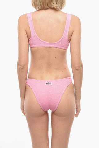 Bikini Pieghettato a Tinta Unita