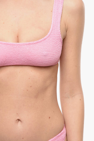 Bikini Pieghettato a Tinta Unita