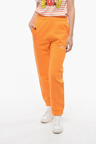 Fleeced Cotton Joggers with Embroidered Logo
