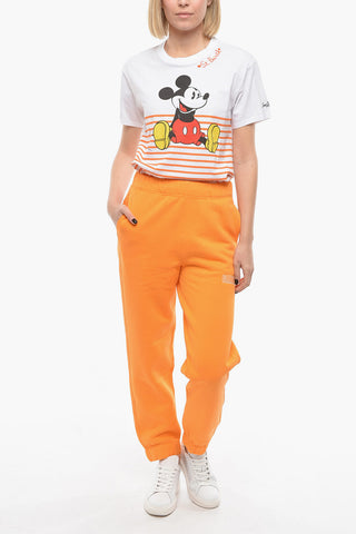 Fleeced Cotton Joggers with Embroidered Logo