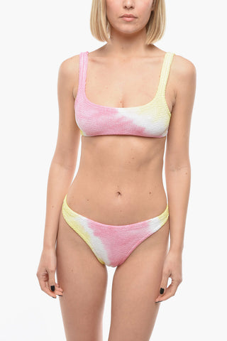 Tie-Dye Effect Crinkled Bikini