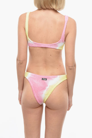 Tie-Dye Effect Crinkled Bikini
