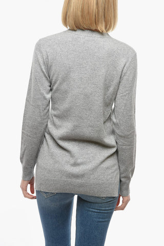 Hidden Buttoning Cashmere Blend Wrap Cardigan