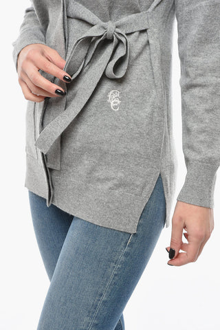 Hidden Buttoning Cashmere Blend Wrap Cardigan