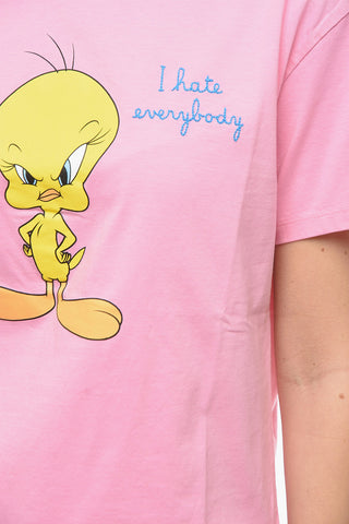 LOONEY TUNES LIMITED EDITION T-Shirt Girocollo con Stampa Titti