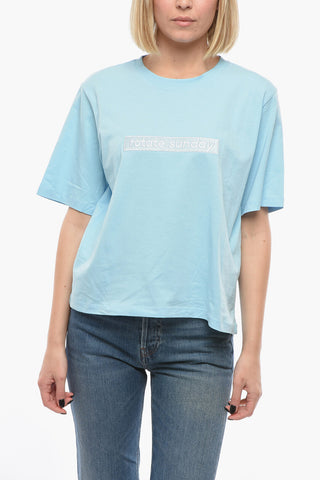 BIRGER CHRISTENSEN Crew-neck ASTER T-Shirt with Front Embroidery