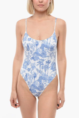Plant Motif Two-Top OnePiece Swimsuit