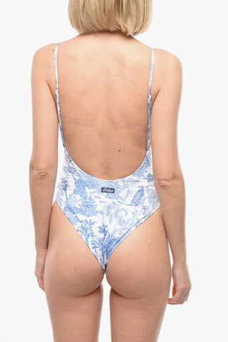 Plant Motif Two-Top OnePiece Swimsuit