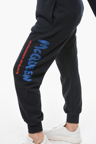 Joggers in Cotone Garzato con Stampa Logo Multicolor