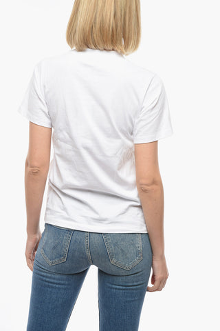 Sustainable Cotton Crew Neck T-Shirt with Printed Logo