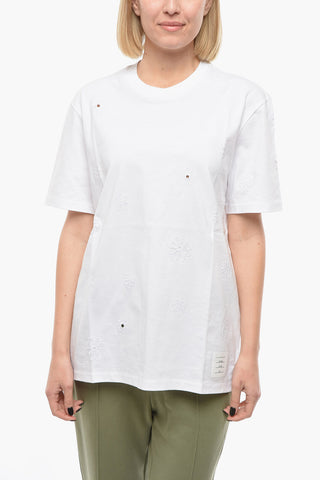 Jersey Relaxed-fit T-shirt with Broderie Anglaise