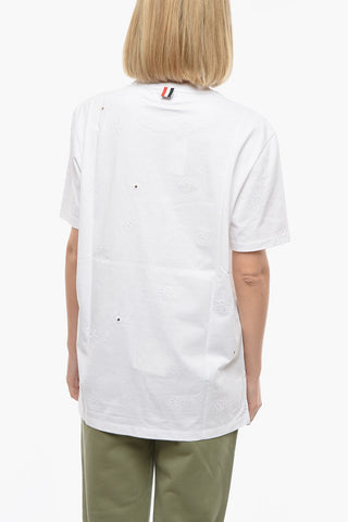 Jersey Relaxed-fit T-shirt with Broderie Anglaise