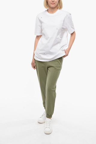 Jersey Relaxed-fit T-shirt with Broderie Anglaise