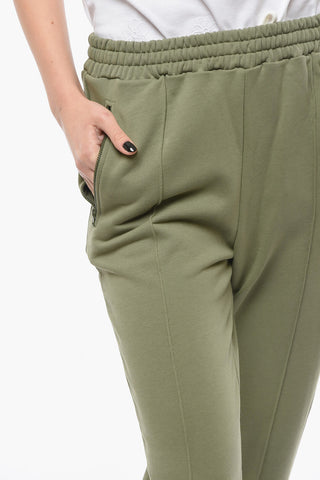 Brushed Cotton Sweatpants with Zipped Pocket