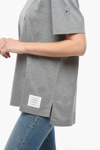 Jersey Relaxed-fit T-shirt with Broderie Anglaise