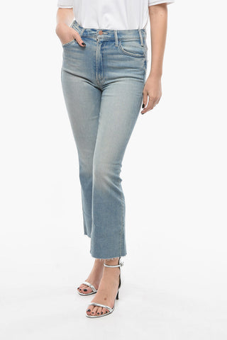 High-waisted Bootcut HUSTLER Denims with Frayed Edges 20cm