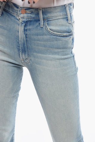 High-waisted Bootcut HUSTLER Denims with Frayed Edges 20cm