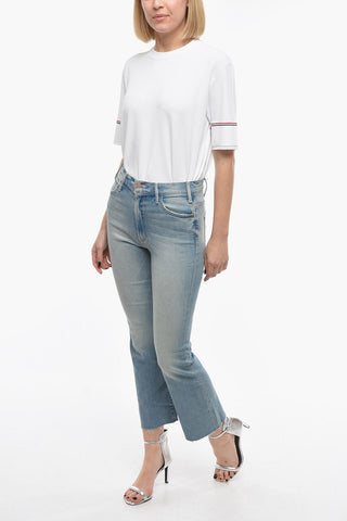 High-waisted Bootcut HUSTLER Denims with Frayed Edges 20cm