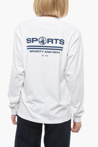 Long Sleeve Oversized T-Shirt with Contrasting Print