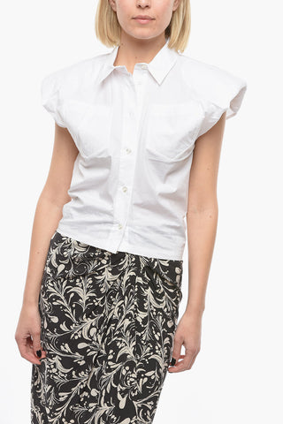 Cotton MARIKA Shirt with Double Breast Pocket and Shoulders Pad