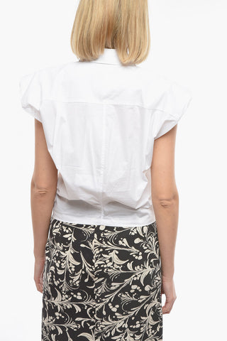 Cotton MARIKA Shirt with Double Breast Pocket and Shoulders Pad