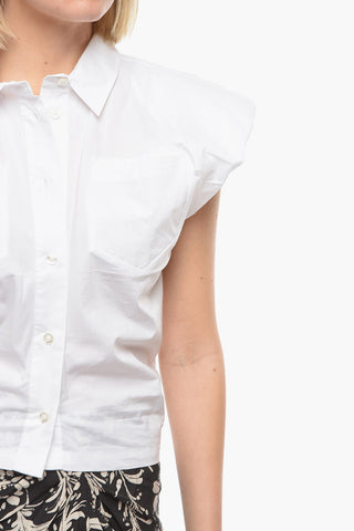 Cotton MARIKA Shirt with Double Breast Pocket and Shoulders Pad