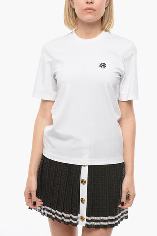 Crew Neck Straight Fit T-Shirt with Embroidered Logo