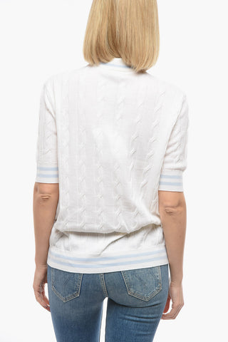 Aran Wool TENNIS Polo with Embroiderd Logo